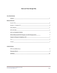 Date and Time Change FAQ