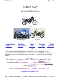 KLR650 FAQ Page 1 of 41