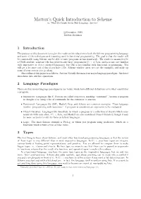 Mattox's Quick Introduction to Scheme