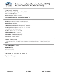 ML 2019 ENRTF Work Plan
