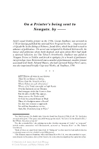 On a Printer's Being Sent to Newgate, By