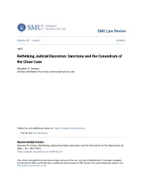 Rethinking Judicial Discretion: Sanctions and the Conundrum of the Close Case
