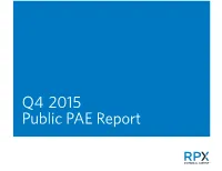 RPX Q4 2015 Public PAE Report