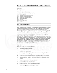 Unit 9 Neutralization Titrations-Ii