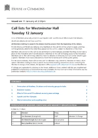 View Call Lists: Westminster Hall PDF File 0.05 MB