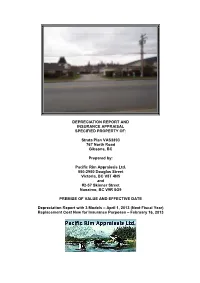 Depreciation Report and Insurance Appraisal Specified Property Of