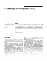 Hilar Cholangiocarcinoma (Klatskin Tumor)