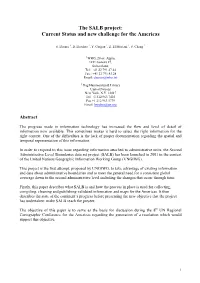 The SALB Project: Current Status and New Challenge for the Americas