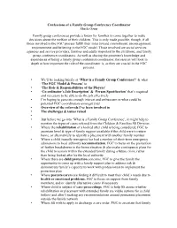Confessions of a Family Group Conference Coordinator