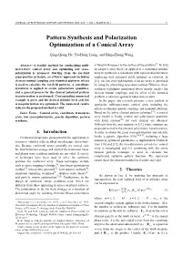 Pattern Synthesis and Polarization Optimization of a Conical Array