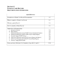 Section 9 Patient Care Record Documentation Guidelines