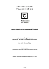 Simplified Modelling of Displacement Ventilation