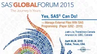 Yes, SAS Can Do! Manage External Files with SAS Programming