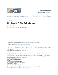 2017 Global Go to Think Tank Index Report