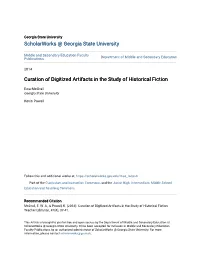 Curation of Digitized Artifacts in the Study of Historical Fiction