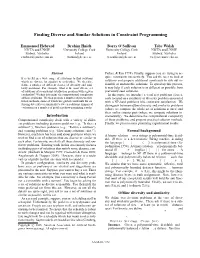 Finding Diverse and Similar Solutions in Constraint Programming