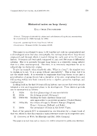 Historical Notes on Loop Theory