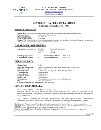 MATERIAL SAFETY DATA SHEET Calcium Hypochlorite-70% PRODUCT IDENTIFIER