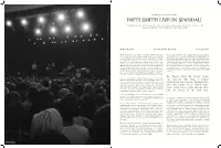 PATTI SMITH LIVE in SPANDAU ‘In My Way of Thinking, Anything Is Possible