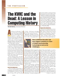 The KWIC and the Dead: a Lesson in Computing History