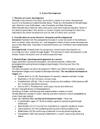5. Career Development 1. Theories of Career Development Although Many Theories Have Been Presented to Explain How Career Develop