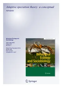 Adaptive Speciation Theory: a Conceptual Review