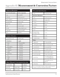 Appendix B) Measurement & Conversion Factors