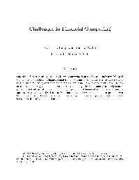Challenges in Financial Computing