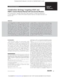 Combination Strategy Targeting VEGF and HGF/C-Met in Human Renal