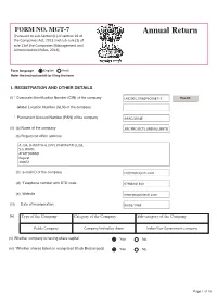 Draft Form No. MGT-7 for F.Y. 2020-21