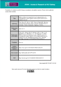 Effects of Direct Periaqueductal Grey Administration of a Cannabinoid Receptor Agonist on Nociceptive and Aversive Responses in Rats D.P