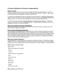 Fructose Intolerance (Fructose Malabsorption)