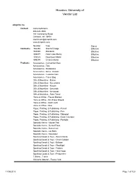 Houston, University of Vendor List