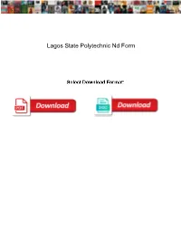 Lagos State Polytechnic Nd Form