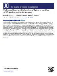 Probing Cell Type–Specific Functions of Gi in Vivo Identifies GPCR Regulators of Insulin Secretion