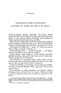 Published Works Containing Letters To, From, Or About