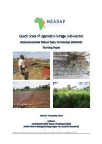 Quick Scan of Uganda's Forage Sub-Sector