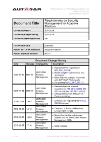 Requirements on Security Management for Adaptive Platform AUTOSAR AP R20-11