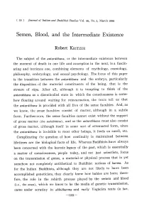 Semen, Blood, and the Intermediate Existence