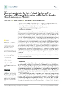 Analyzing User Acceptance of Dynamic Ridepooling and Its Implications for Shared Autonomous Mobility