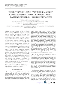 (FBML) for Designing an E-Learning Model in Higher Education 3 Their Facebook Friends Who Are Also Users of the Preferences