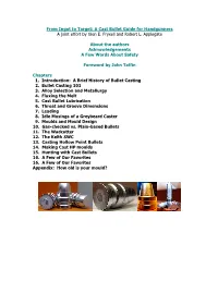 From Ingot to Target: a Cast Bullet Guide for Handgunners a Joint Effort by Glen E