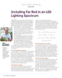Including Far Red in an LED Lighting Spectrum