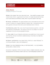 Jesse James Complete Program Transcript