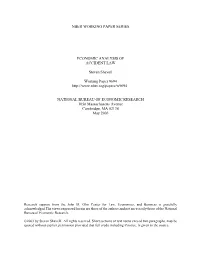Nber Working Paper Series Economic Analysis Of