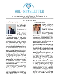 Note from the Editor President's Column
