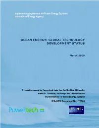 Ocean Energy: Global Technology Development Status