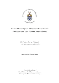 Patterns of Home Range Use and Resource Selection by Eland (Tragelaphus Oryx) in the Kgaswane Mountain Reserve