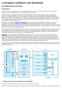 Leveraging Containers and Openstack