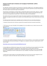 Parallel Input to Database and Managing of Autonumber Conflicts (V2010-02-11)